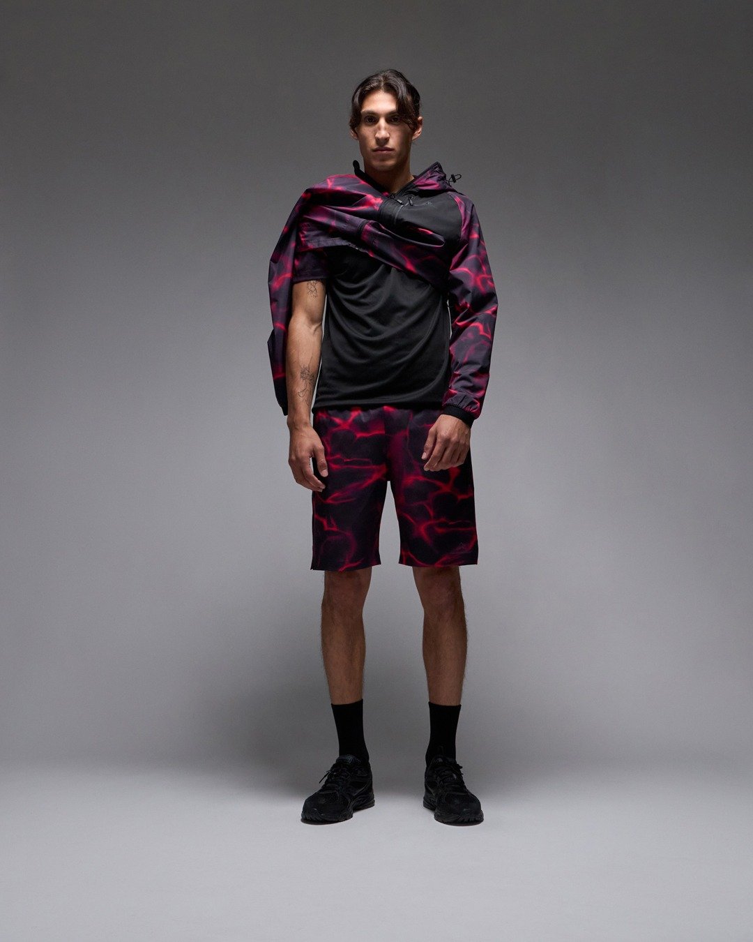 Short Serramont Wave - Noir/Rouge