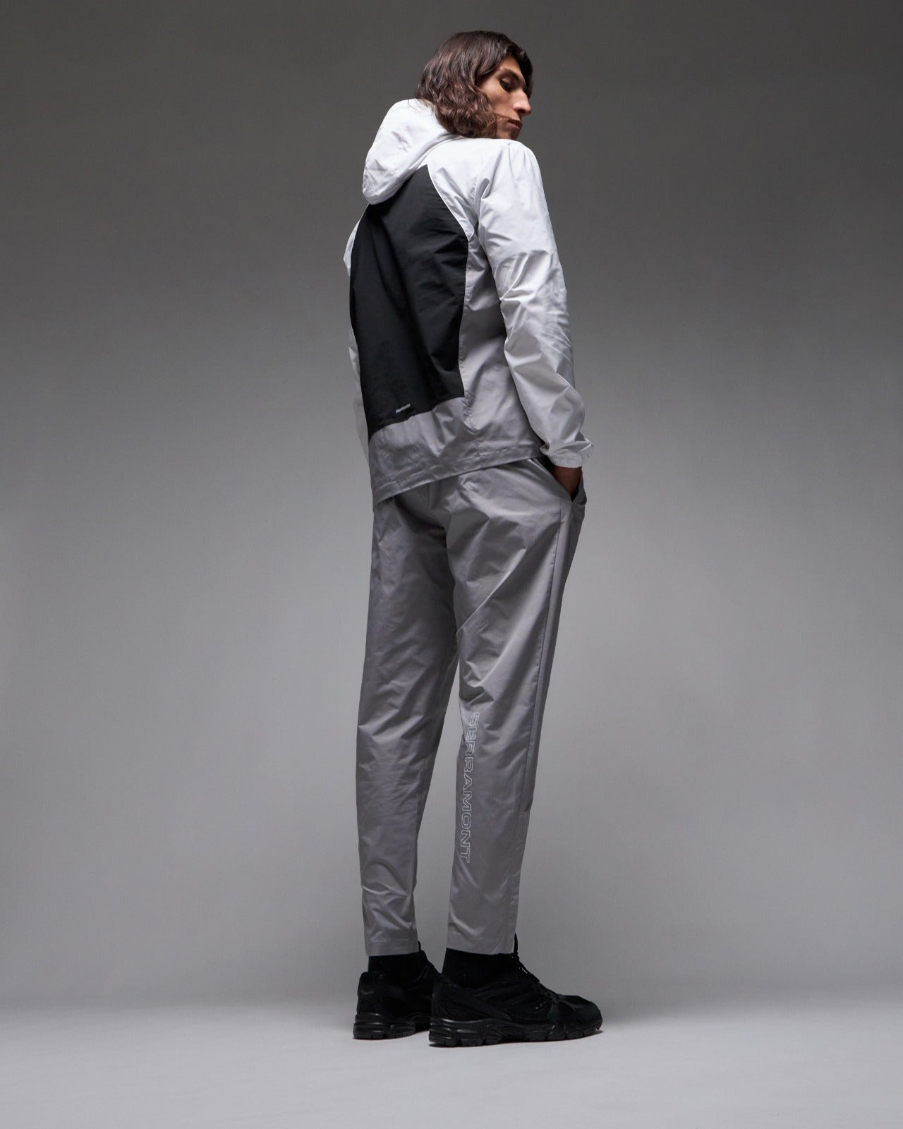 Veste de survêtement Running Serramont Thermodrive - Gris/Blanc/Noir