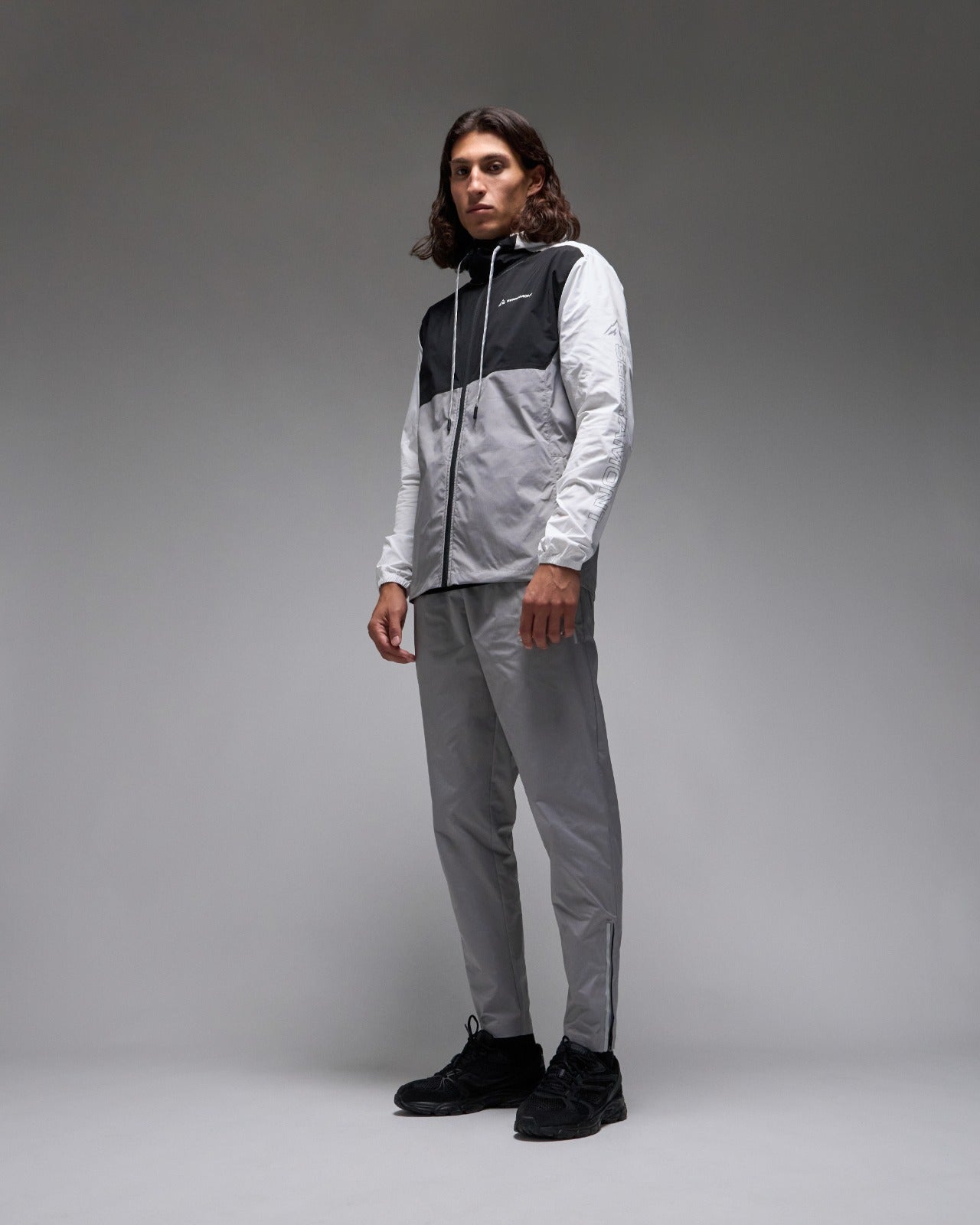 Veste de survêtement Running Serramont Thermodrive - Gris/Blanc/Noir